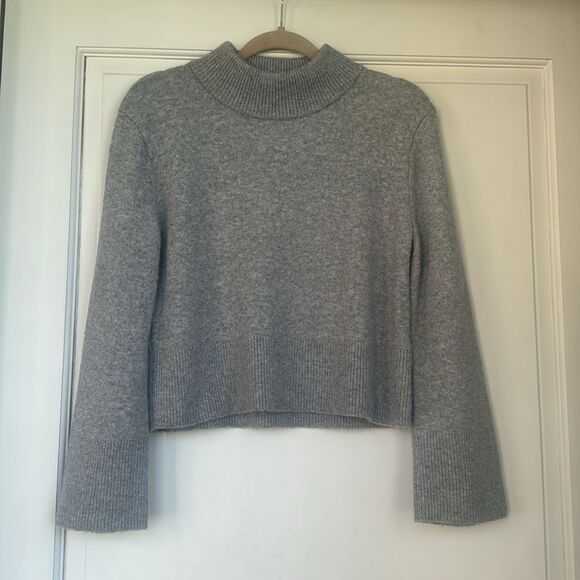 Great Condition Worn Once Bell Sleeve Mock Neck Sweater By J Crew - Picture 1 of 5